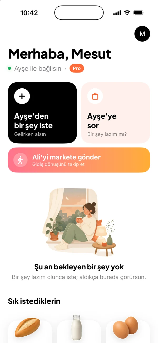 Gelirken Al ana ekranı